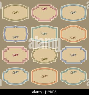 Set di 12 vuoto etichette vintage (vector) Illustrazione Vettoriale