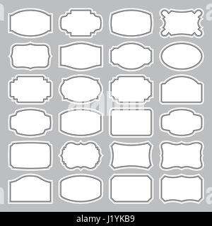 Set di 24 vuoto etichette vintage (vector) Illustrazione Vettoriale