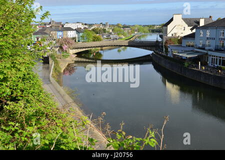 Vista sul fiume di Kilkenny in Irlanda Foto Stock