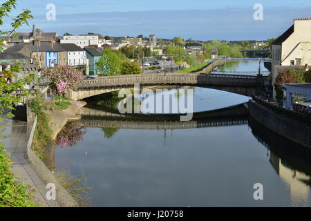 Vista sul fiume di Kilkenny in Irlanda Foto Stock