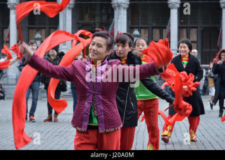 Organizzato dall'ambasciata cinese in Belgio e Bruxelles Governo Comunale celebrazione del nuovo anno cinese 2016 Foto Stock