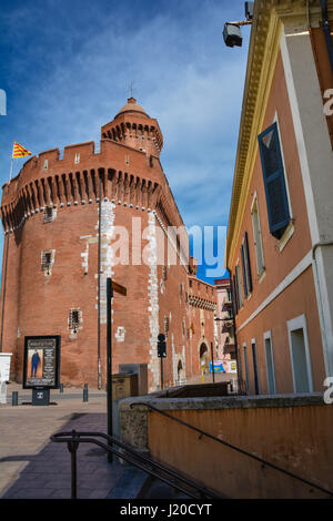 Le Castillet, patrimonio storico della città di Perpignan, Francia Foto Stock