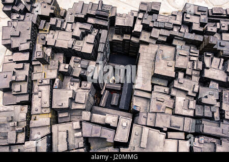 Kowloon città murata replica in bronzo, vista aerea Foto Stock