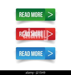 Per saperne di più set di pulsanti Illustrazione Vettoriale