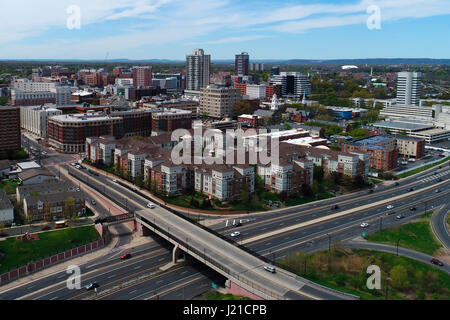 Vista aerea del New Brunswick, New Jersey Foto Stock