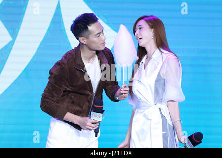 Pechino, Cina. 23 apr, 2017. Takeshi Kaneshiro, Dongyu Zhou, di refrigerazione Lin assistere alla premiere di questo non è ciò che ho escluso a Pechino in Cina il 23 aprile, 2017.(foto di TPG) Credito: TopPhoto/Alamy Live News Foto Stock