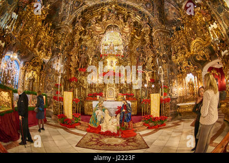 Natale, la scena della Natività in San Jose Cappella, Sevilla, Andalusia, Spagna, Europa Foto Stock