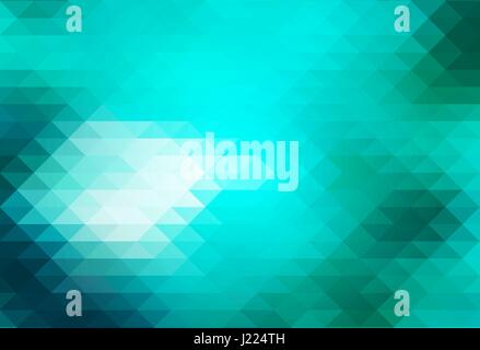 Verde Turchese geometrica astratta sfondo con righe di triangoli Illustrazione Vettoriale