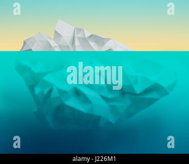 Iceberg underwater riscaldamento globale concetto composto da carta di poli Foto Stock