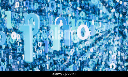 Digital binare codice - 3D rendering Foto Stock