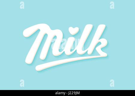 Lettering Latte, scritto a mano il design per marca Illustrazione Vettoriale