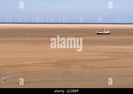 La spiaggia di Hoylake fiume Mersey. Foto Stock