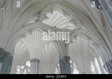 Interno della Cattedrale di Wells nel Somerset Foto Stock