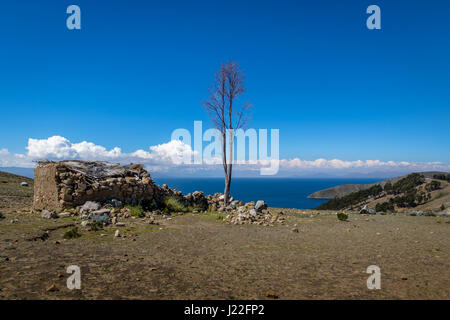 Isla del Sol sul lago Titicaca - Bolivia Foto Stock