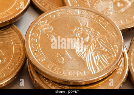 Presidential 1 dollaro moneta (US $ 1 monete in vista di retromarcia) - USA Foto Stock