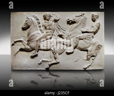 Limitatrice di marmo sculture dal fregio intorno al Partenone blocco II. Dal Partenone dell'Acropoli di Atene. Un Museo Britannico presentano noti come Foto Stock