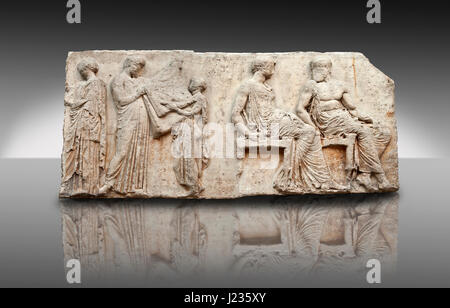 Il marmo sculture in rilievo da est intorno il fregio del Partenone. Noto anche come i marmi di Elgin. Un Museo Britannico Foto Stock