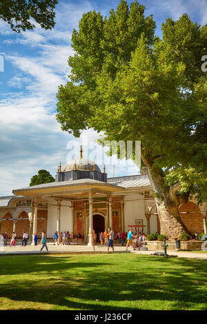 ISTANBUL, Turchia - 12 luglio 2014: il cancello della felicità è l'ingresso nella corte interna del Palazzo Topkapi, Istanbul, Turchia Foto Stock