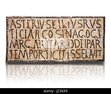 Vi secolo Iscrizione della sala grande della sinagoga di Nam-Ham-mam-Lif nella provincia romana di Africa Proconsularis, il Museo di Bardo, Tunia Foto Stock