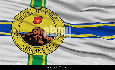 Closeup Little Rock Bandiera, capitale dello stato di Arkansas, volare nel vento Foto Stock