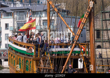 Intorno al porto di Bristol Inghilterra UK veliero Matthew Foto Stock