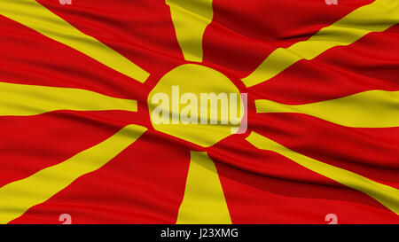 Closeup Bandiera della Macedonia Foto Stock
