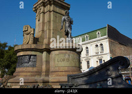 Monumento al Signore Cochrane, era un ammiraglio nella British Royal Navy prima guida della marina cilena il Cile durante la guerra di indipendenza contro la Spagna. Foto Stock