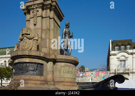 Monumento al Signore Cochrane, era un ammiraglio nella British Royal Navy prima guida della marina cilena il Cile durante la guerra di indipendenza contro la Spagna. Foto Stock