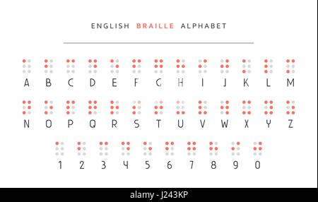 Inglese alfabeto braille Illustrazione Vettoriale