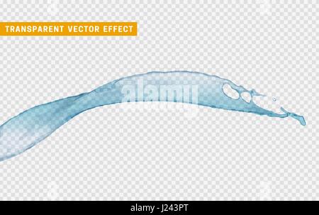 Blu acqua splash, realistici isolati gli elementi di design. Illustrazione Vettoriale