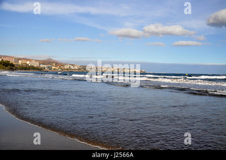 Playa del Ingles sera vista su Gran Canaria Isole Canarie in Spagna - la vista sull'oceano atlantico Foto Stock