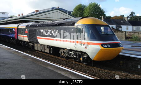 Intercity 125 British Rail classe 43 (HST) 43185 a Newton Abbot raiway station. Foto Stock