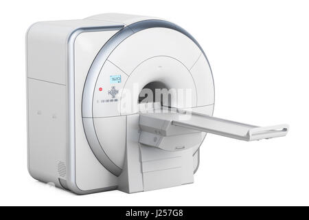 Il rilevamento di immagini in risonanza magnetica nucleare scanner MRI, 3D rendering isolati su sfondo bianco Foto Stock