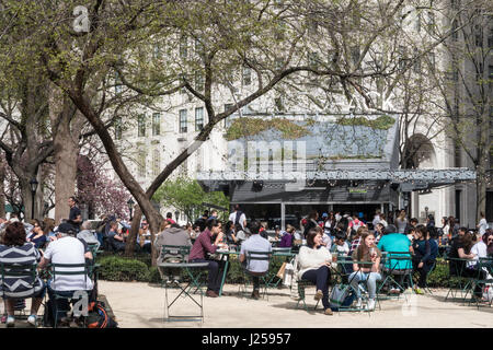 Shake Shack, Madison Square Park in primavera, NYC, STATI UNITI D'AMERICA Foto Stock