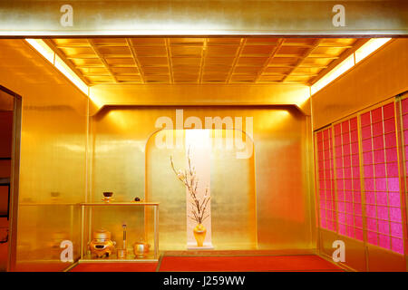 Cerimonia del tè giapponese, Golden gest room Foto Stock