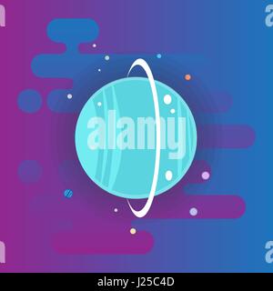 Icona di nettuno - illustrazione piana, elementi spazio Illustrazione Vettoriale