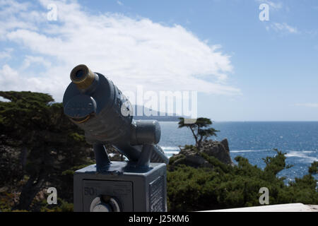 Il solitario Cipresso a Pebble Beach su 17 Mile Drive, Pacific Grove Foto Stock