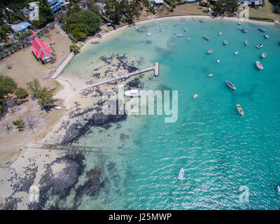 Vista aerea: Pointe aux Roches, Maurizio Foto Stock