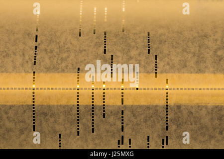 Meccanica carta pianoforte mostrare che si tratta di fori nella carta che riproduce le note. Foto Stock