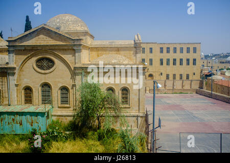 Antica città vista da pareti perimetrali. Gerusalemme, Israele. Foto Stock