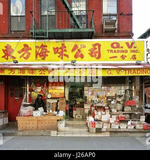 Negozio a Chinatown, in New York City, America, STATI UNITI D'AMERICA Foto Stock