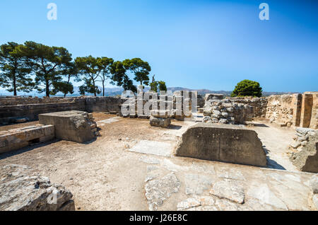 Sito di Festo, Creta, Grecia. antiche rovine greco del palazzo minoico di Festo nell'isola di Creta Foto Stock