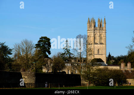 Merton College Chapel torre in Oxford, Oxfordshire, England, Regno Unito Foto Stock