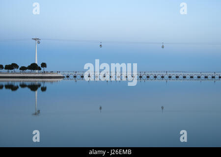 Funivie al Parque das Nações (Nations Park) a Lisbona, Portogallo, Europa Foto Stock