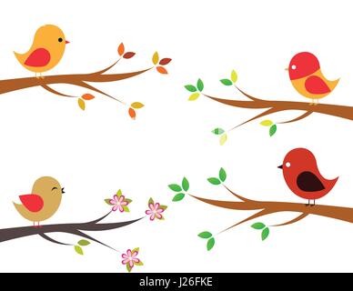 Set di uccelli diversi Illustrazione Vettoriale