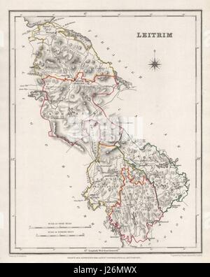 Nella Contea di Leitrim mappa antichi per Lewis da CREIGHTON & DOWER. L'Irlanda 1846 Foto Stock