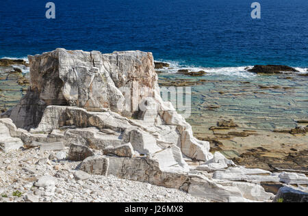 Antica cava di marmo Aliki, Thassos, Grecia Foto Stock