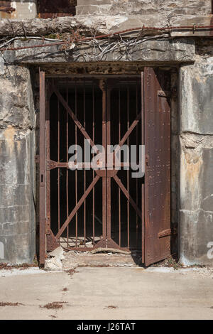 Dettagli architettonici di nove batteria pistola a Fort Hancock a Sandy Hook Gateway National Recreation Area nel New Jersey Foto Stock