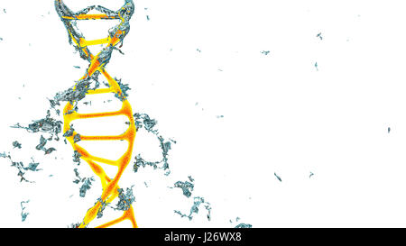 DNA cromosomico gene. 3D render isolato su bianco Foto Stock