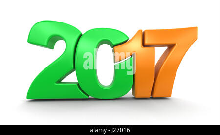 Nuovo anno 2017. Immagine con percorso di clipping. Foto Stock